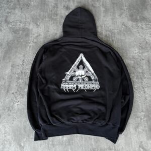 Vintage Y2K MMA UFC Affliction Style Grunge Opium Black Graphic Hoodie